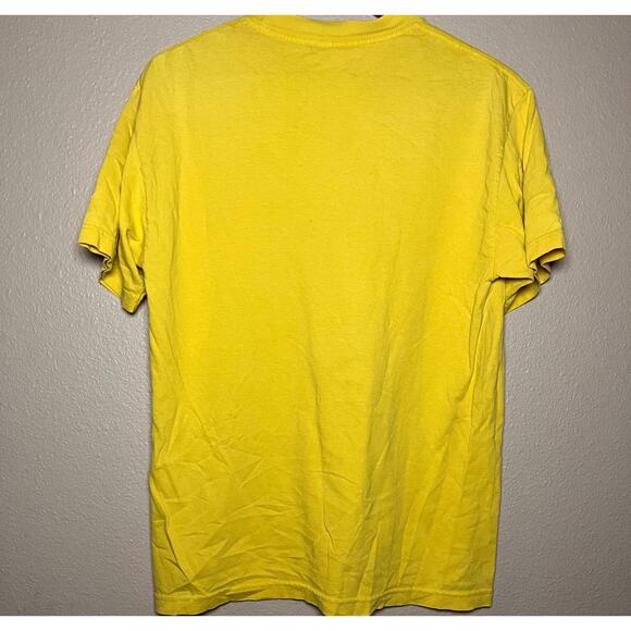👕 Vintage Plain Yellow T-Shirt – Tag Faded Size M - Picture 2 of 3